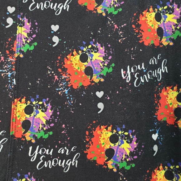 My Lola Leggings Semicolon ; You Are Enough Rainbow Size Curvy (14-20). - Picture 3 of 7